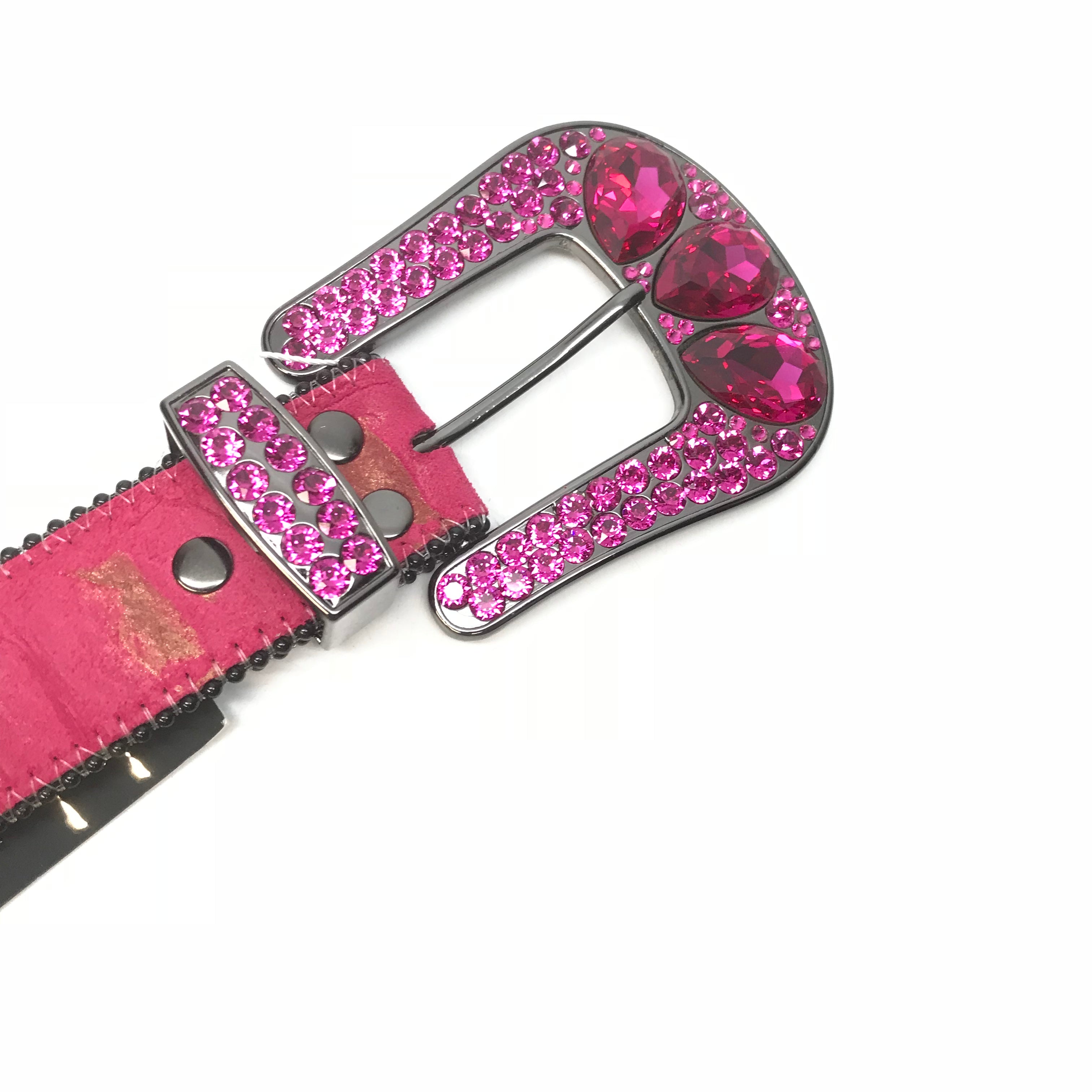 b.b. Simon 'Pink Suede' Swarovski Crystal Belt - Dudes Boutique