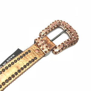 b.b. Simon 'Bronze Double Studded' Crystal Belt - Dudes Boutique