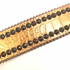 b.b. Simon 'Bronze Double Studded' Crystal Belt - Dudes Boutique