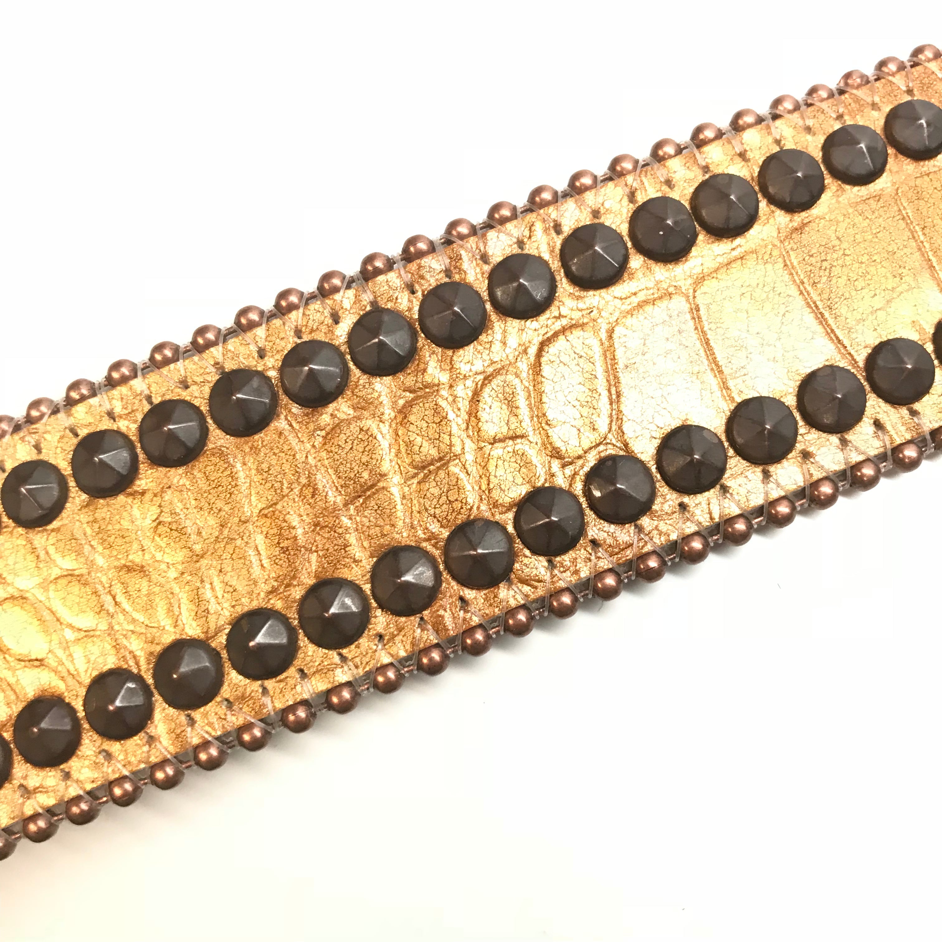 b.b. Simon 'Bronze Double Studded' Crystal Belt - Dudes Boutique