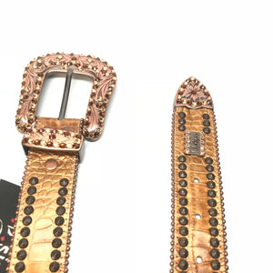 b.b. Simon 'Bronze Double Studded' Crystal Belt - Dudes Boutique