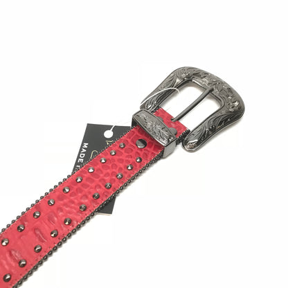 b.b. Simon 'Red Double Studded' Crystal Belt - Dudes Boutique