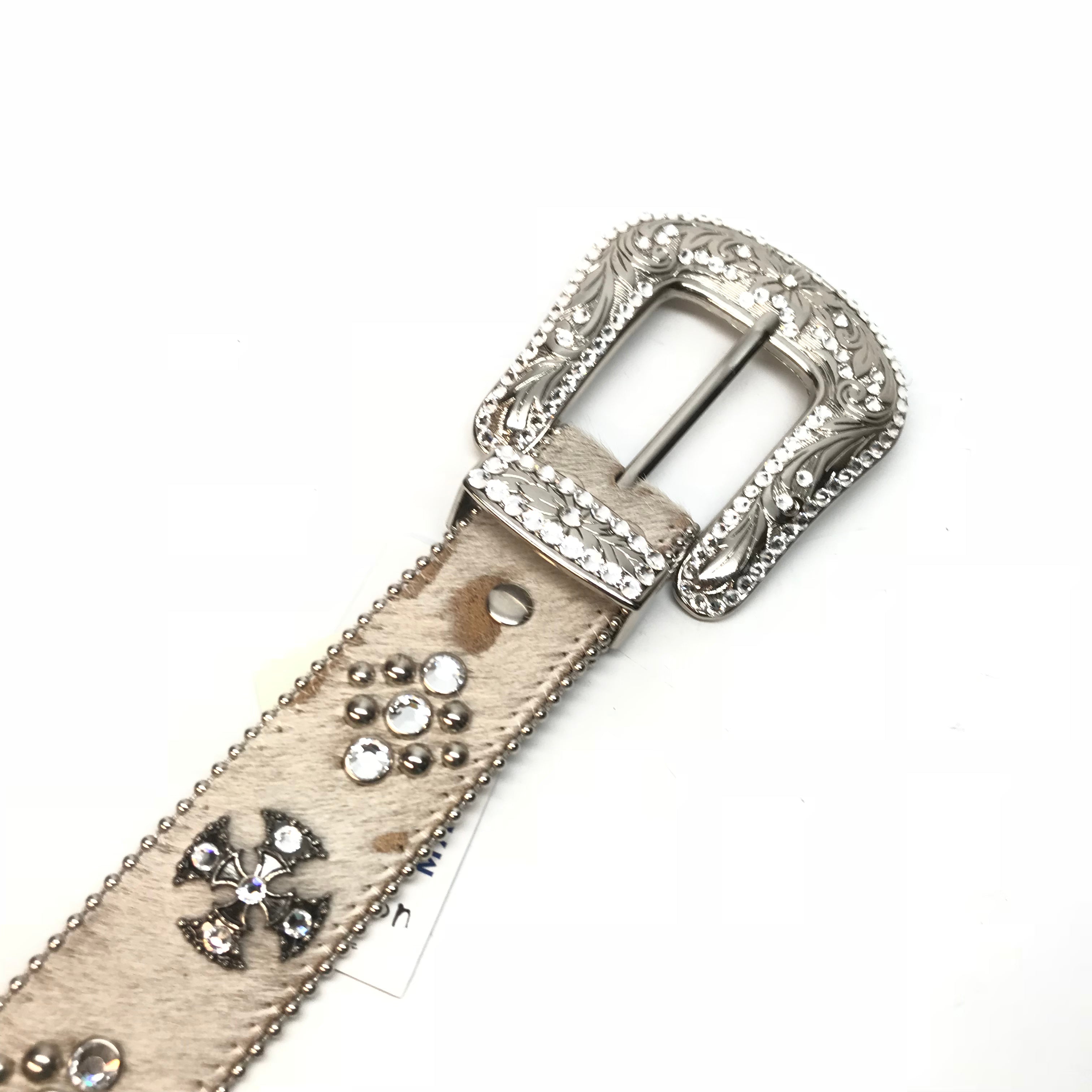 b.b. Simon 'Dune Cross Pattée' Pony Crystal Belt - Dudes Boutique