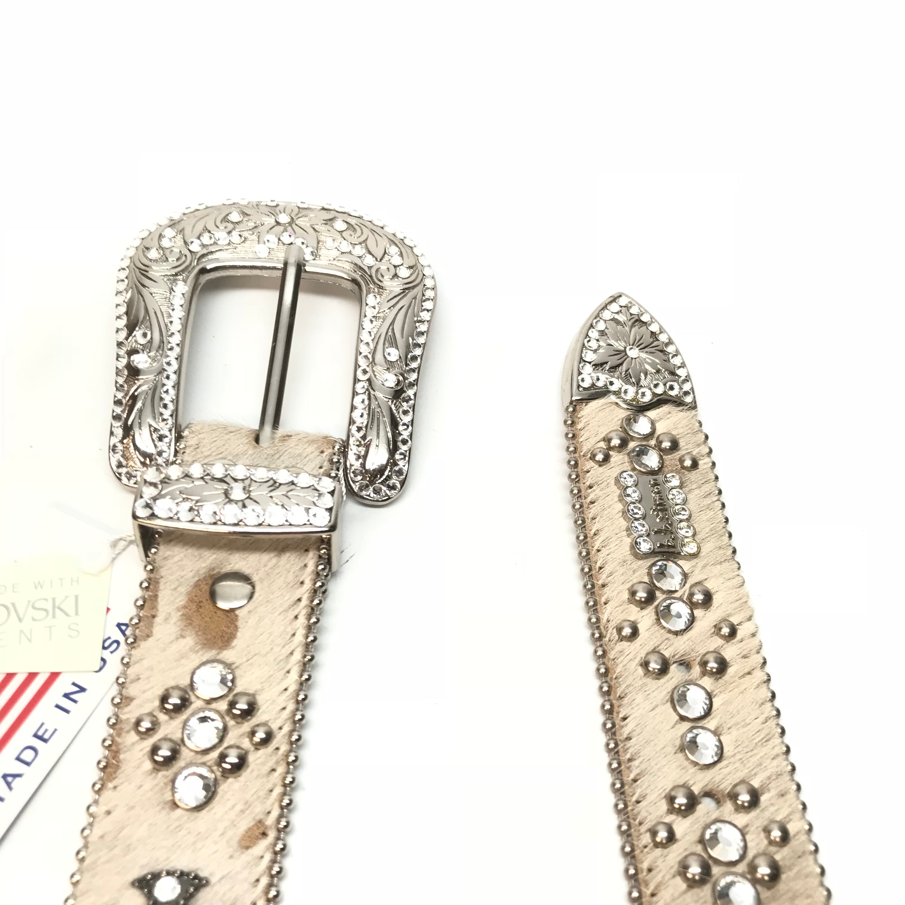 b.b. Simon 'Dune Cross Pattée' Pony Crystal Belt - Dudes Boutique