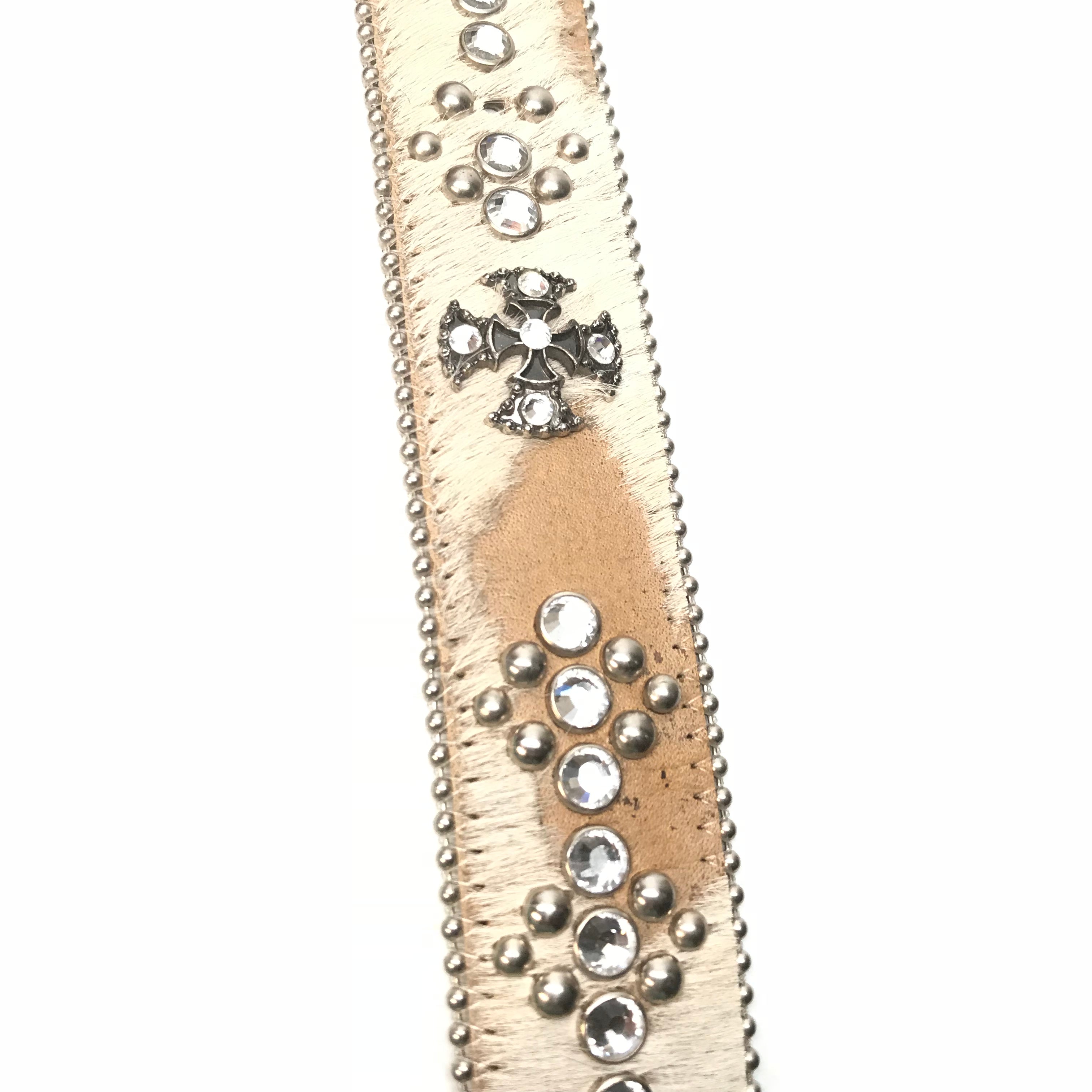 b.b. Simon 'Dune Cross Pattée' Pony Crystal Belt - Dudes Boutique