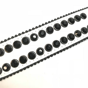 b.b. Simon White Black Double Row Black Crystal Belt - Dudes Boutique