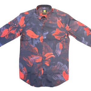 Platini Men's Satin Floral Button Up Shirt - Dudes Boutique