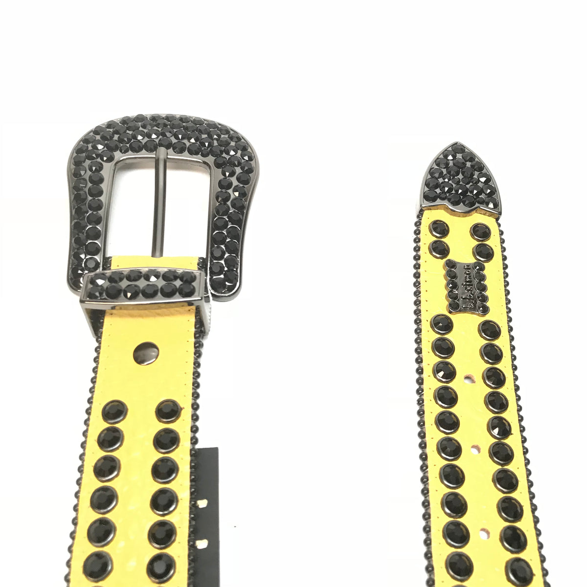 b.b. Simon Double Row Yellow Black Crystal Belt - Dudes Boutique