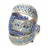 b.b. Simon Sea Blue Pirarucu Crystal Belt - Dudes Boutique