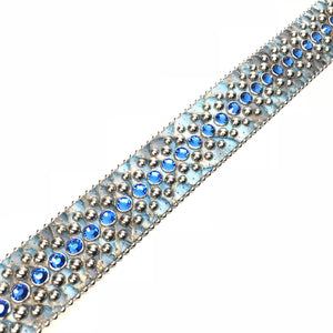 b.b. Simon Sea Blue Pirarucu Crystal Belt - Dudes Boutique