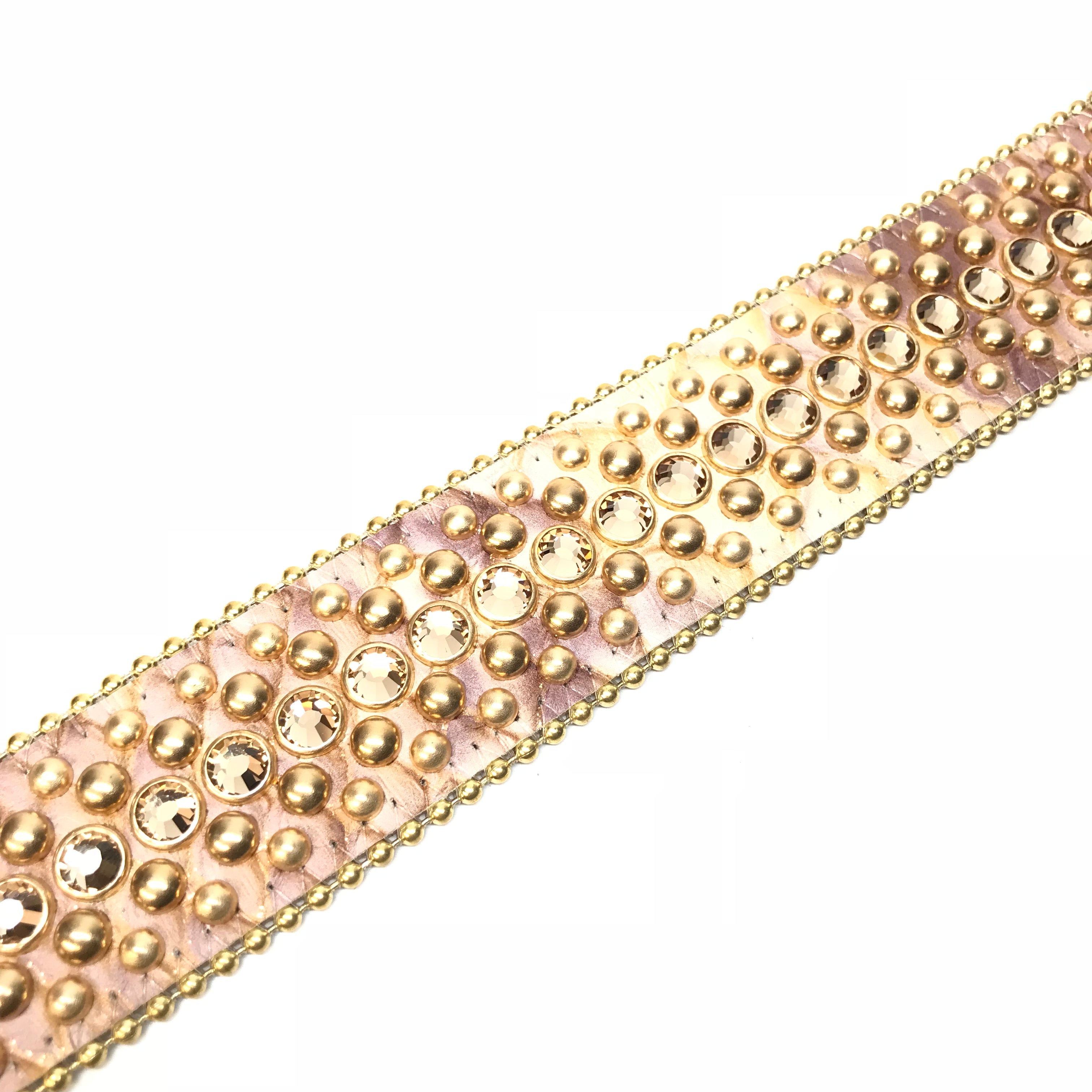 b.b. Simon Dune Gold Pirarucu Crystal Belt - Dudes Boutique