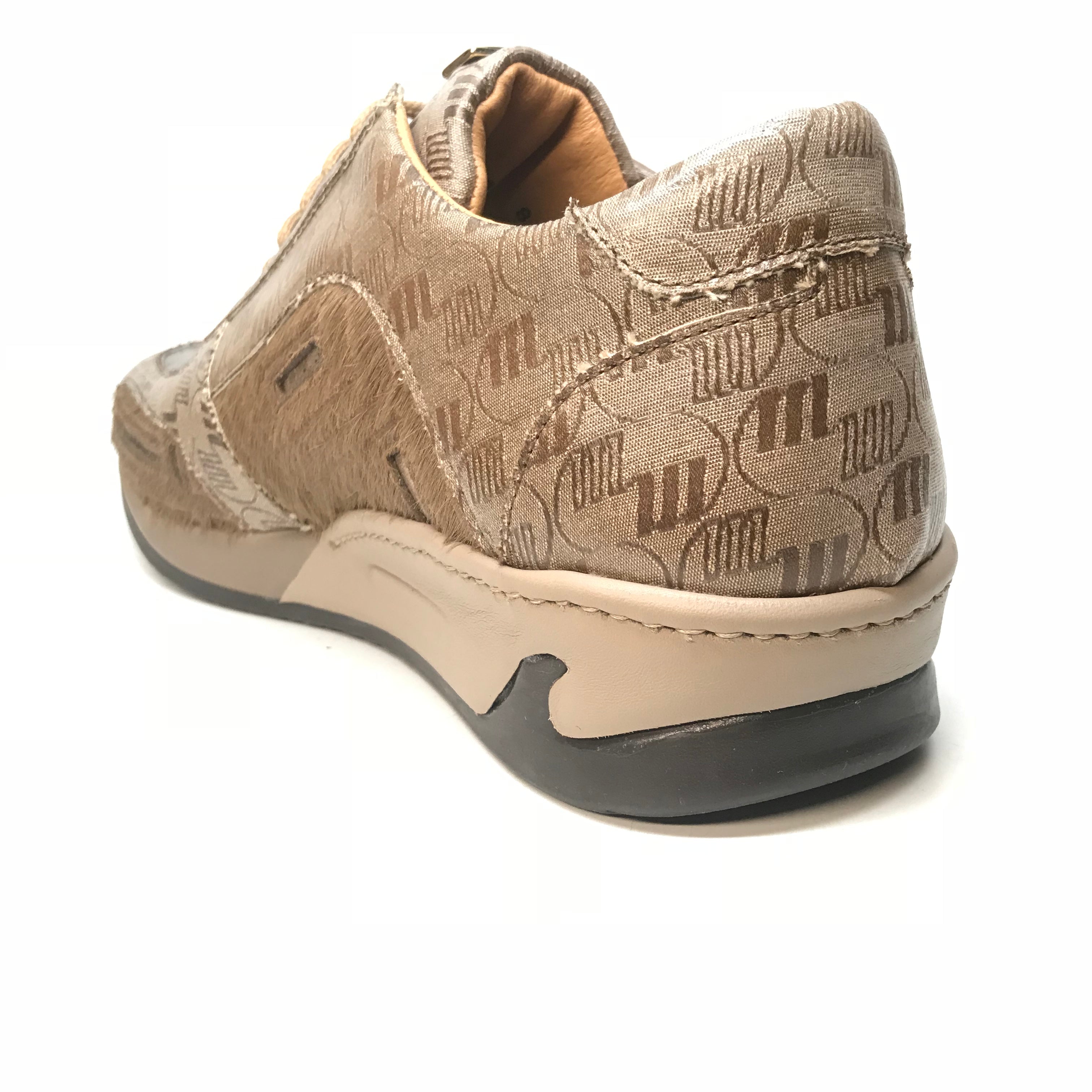 Mauri 8587 Beige Pony Baby Crocodile Sneakers - Dudes Boutique