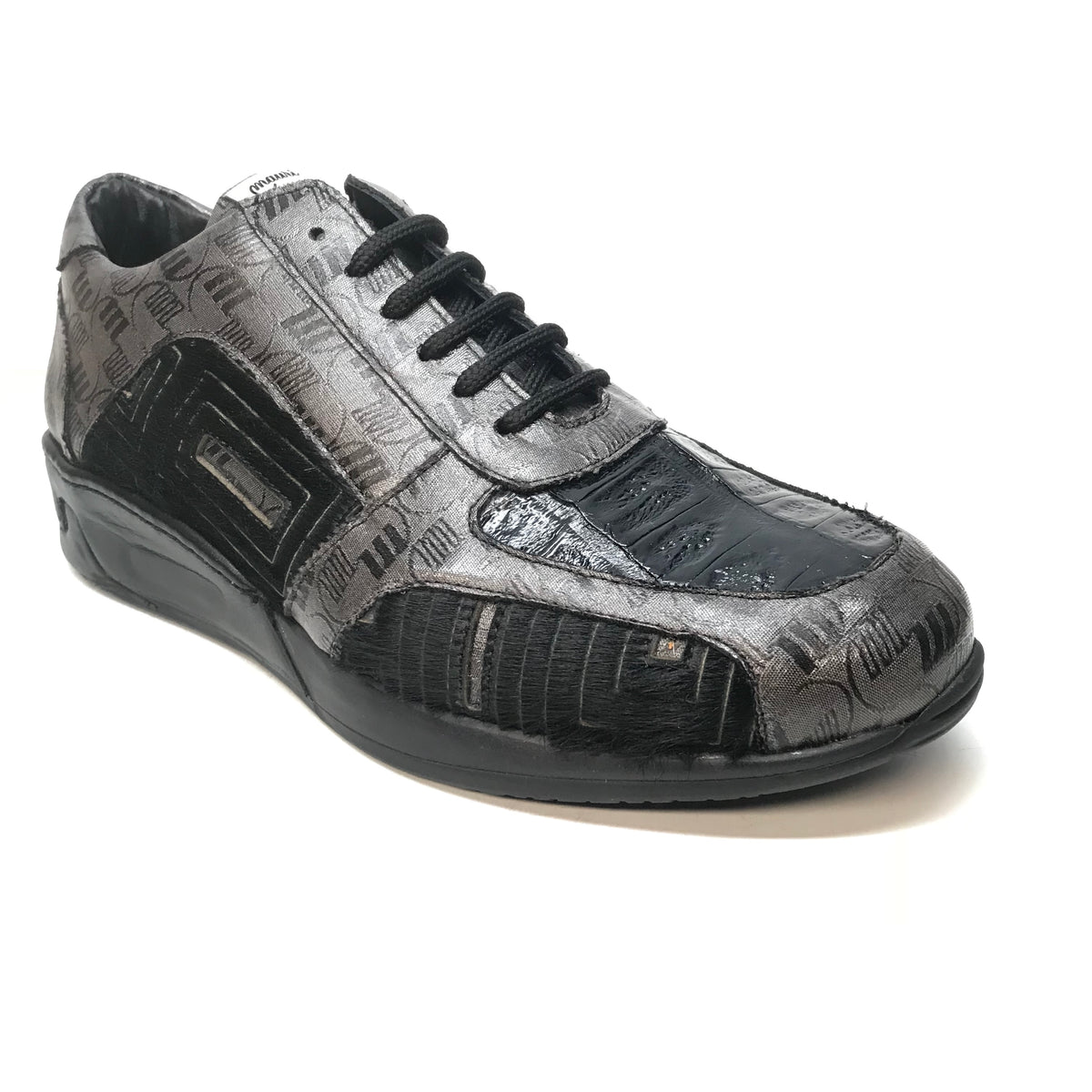 Mauri 8587 Charcoal Pony Baby Crocodile Sneakers - Dudes Boutique