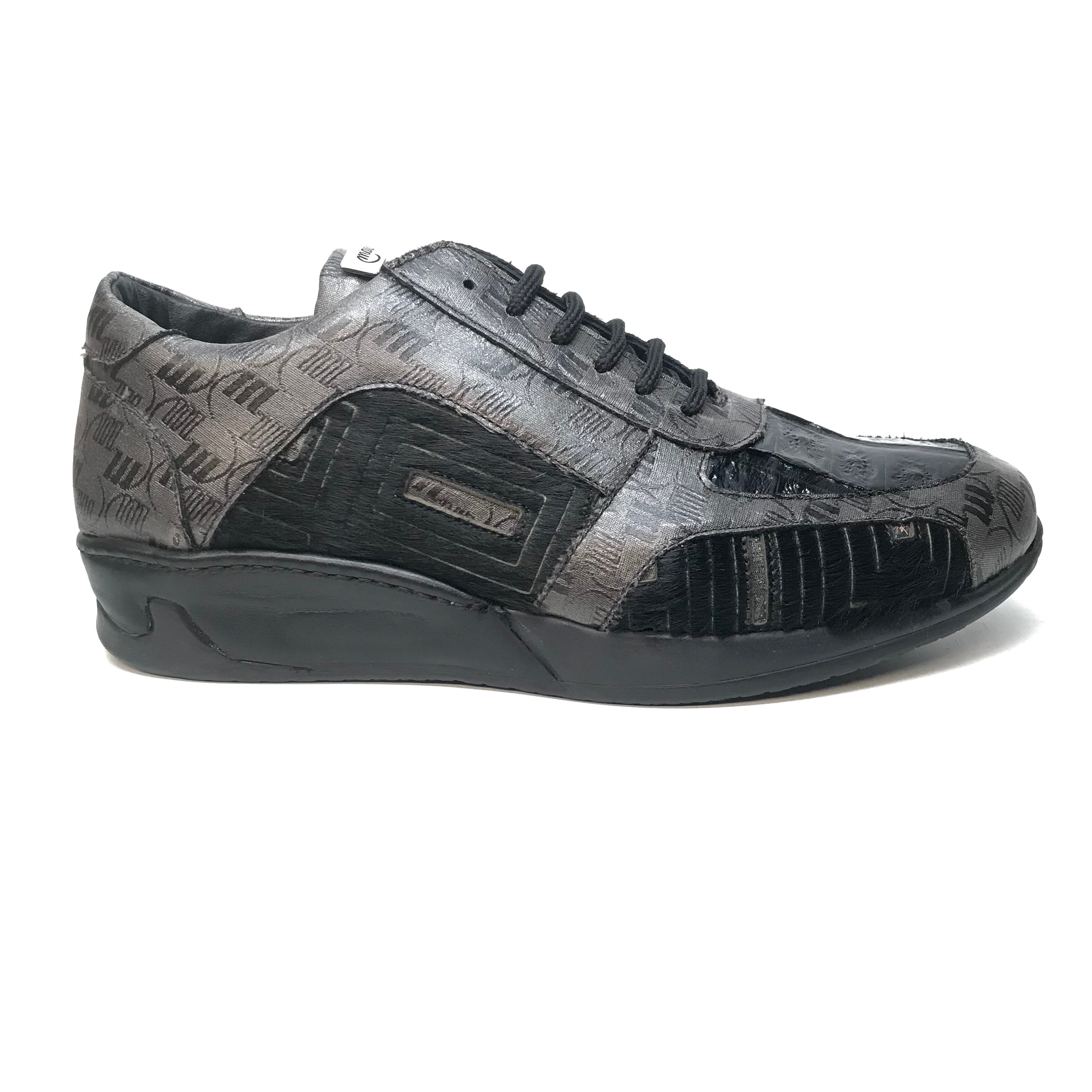 Mauri 8587 Charcoal Pony Baby Crocodile Sneakers - Dudes Boutique