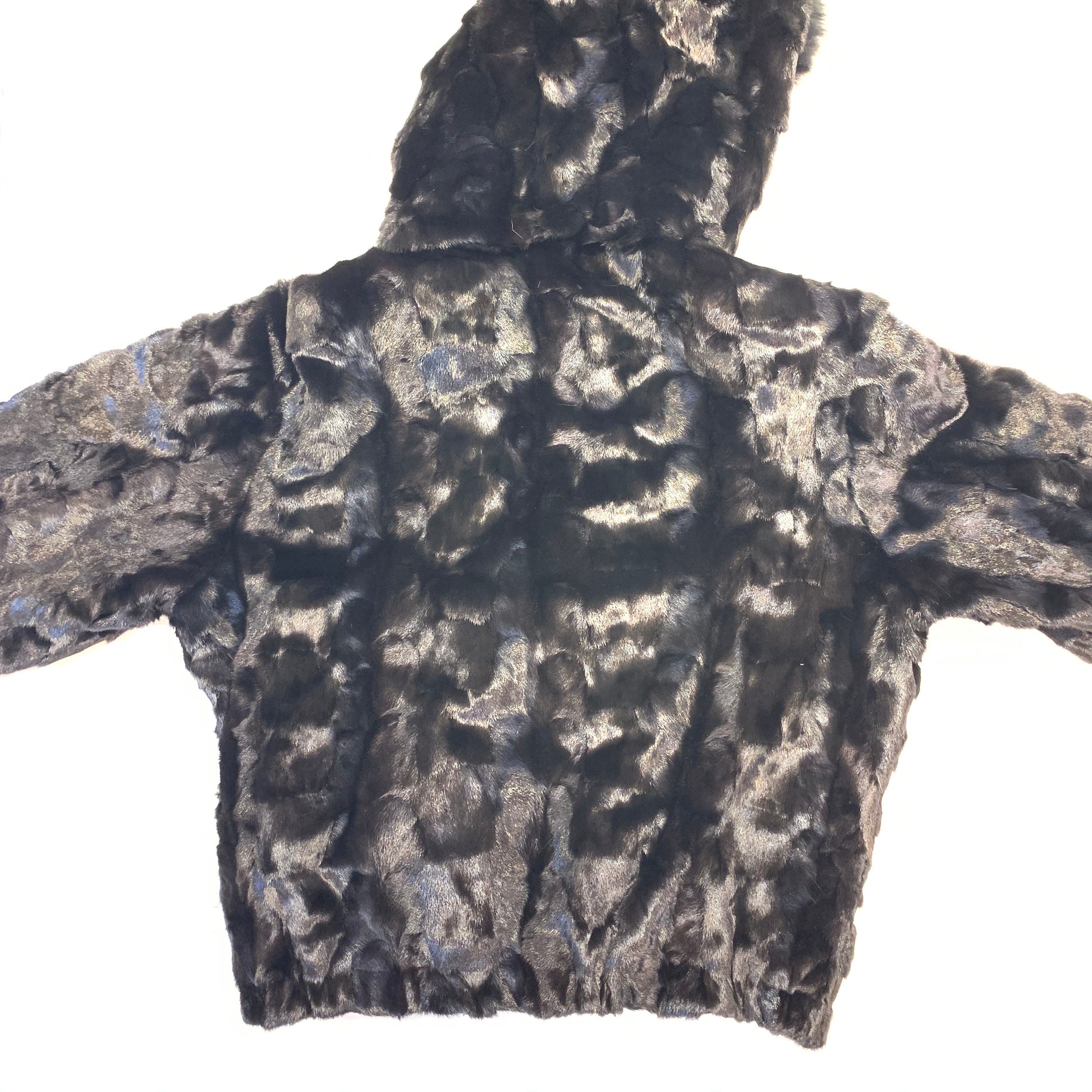 Kashani Women's Black  Mink Hooded Bomber Jacket - Dudes Boutique