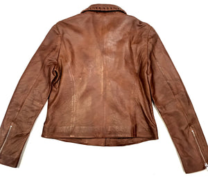 Scully Ladies Mocha Weaved Biker Jacket - Dudes Boutique