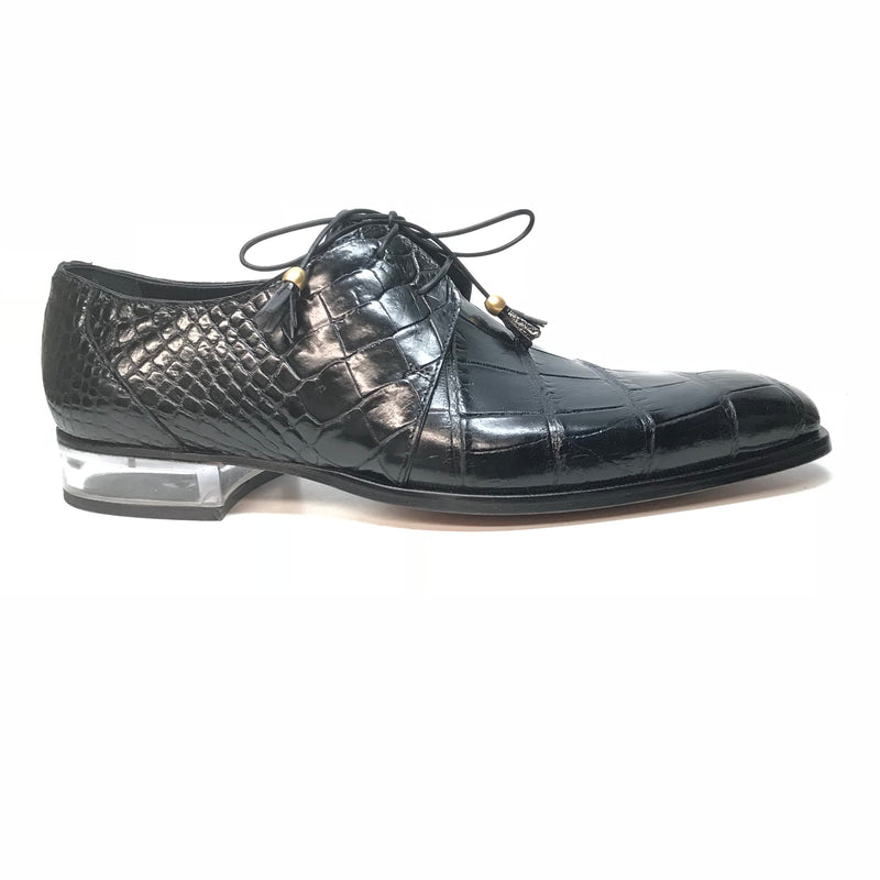 Mauri 4851 Black Alligator Body Lace Up Dress Shoes - Dudes Boutique