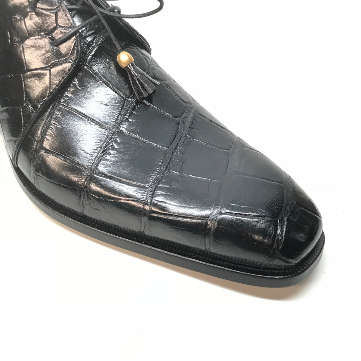 Mauri 4851 Black Alligator Body Lace Up Dress Shoes - Dudes Boutique