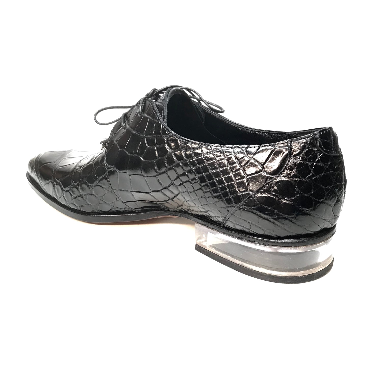 Mauri 4851 Black Alligator Body Lace Up Dress Shoes - Dudes Boutique