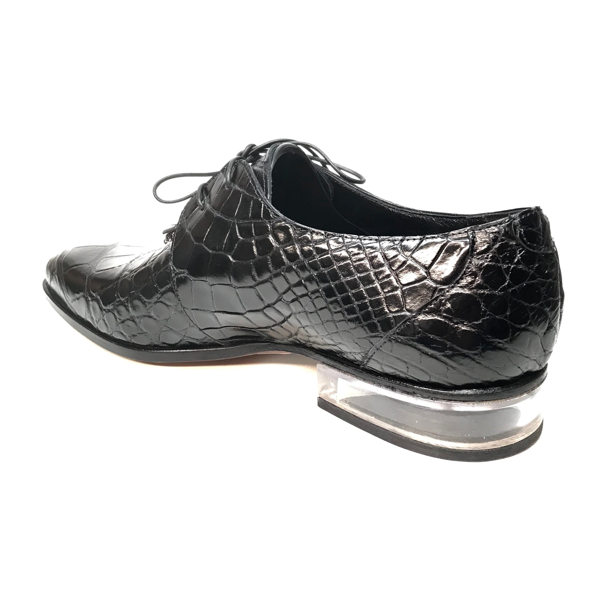 Mauri 4851 Black Alligator Body Lace Up Dress Shoes - Dudes Boutique