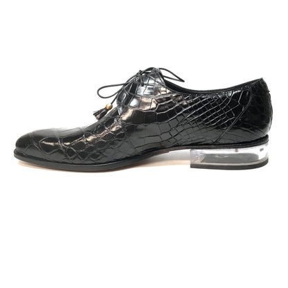 Mauri 4851 Black Alligator Body Lace Up Dress Shoes - Dudes Boutique