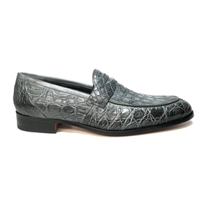 Mauri 4862 Forest Green Crocodile Belly Penny Loafers - Dudes Boutique