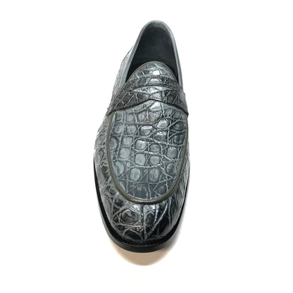 Mauri 4862 Forest Green Alligator Belly Penny Loafers - Dudes Boutique