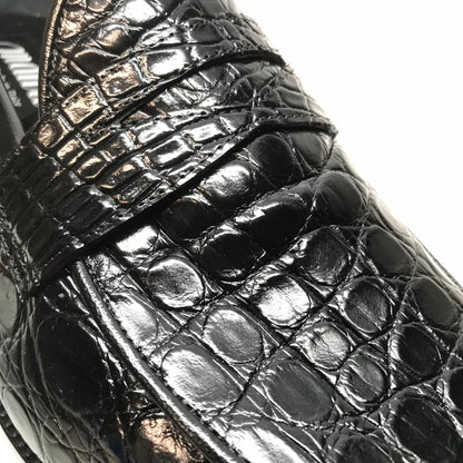 Mauri 4862 Black Alligator Belly Penny Loafers - Dudes Boutique