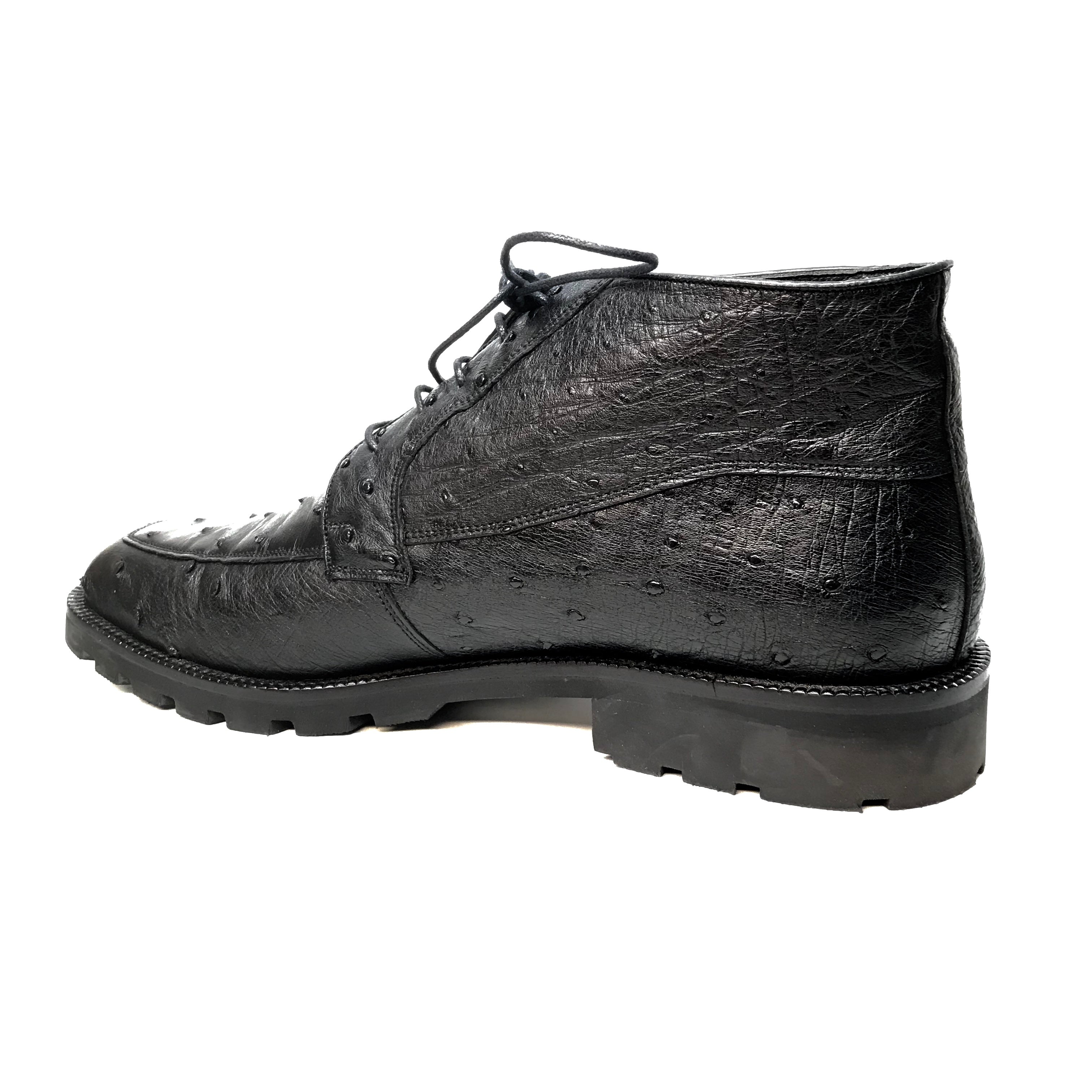 Los Altos Black Ostrich Quill Ankle Boots - Dudes Boutique