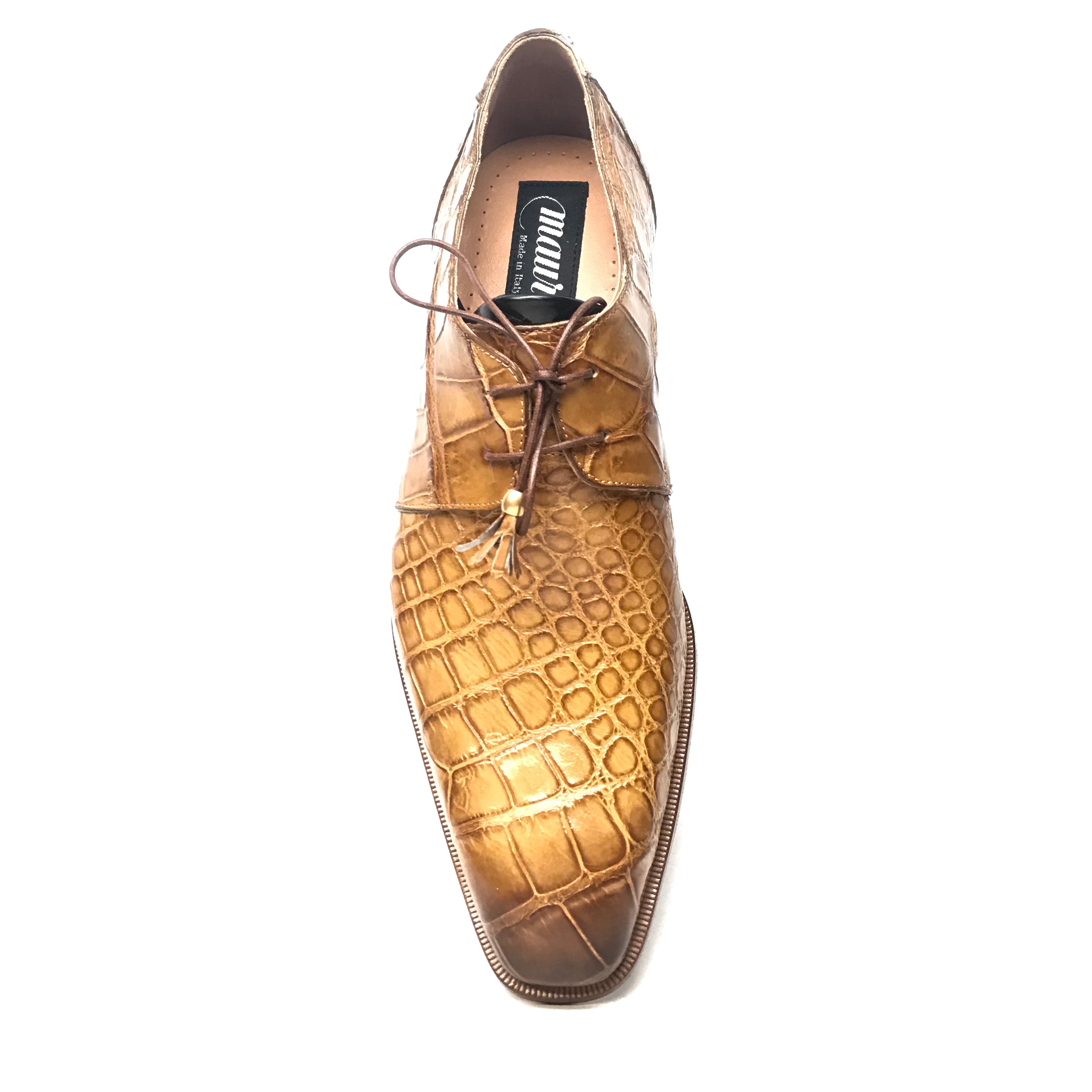 Mauri 4851 Camel Gold Alligator Lace Up Dress Shoes 16 Mauri 4851 Camel Gold Alligator Lace Up Dress Shoes 16