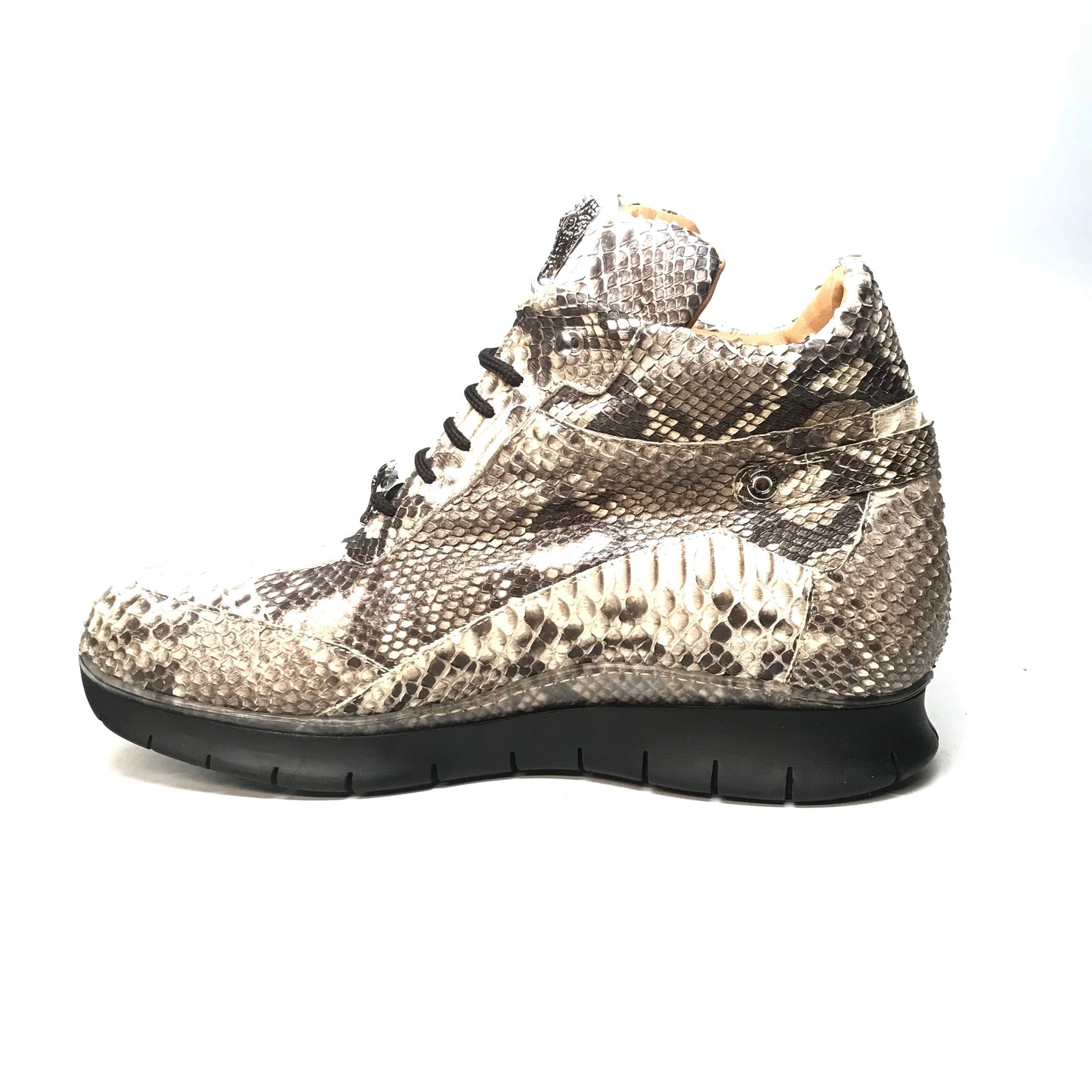 Mauri 8593 Natural Python Snakeskin Hightop Sneakers - Dudes Boutique