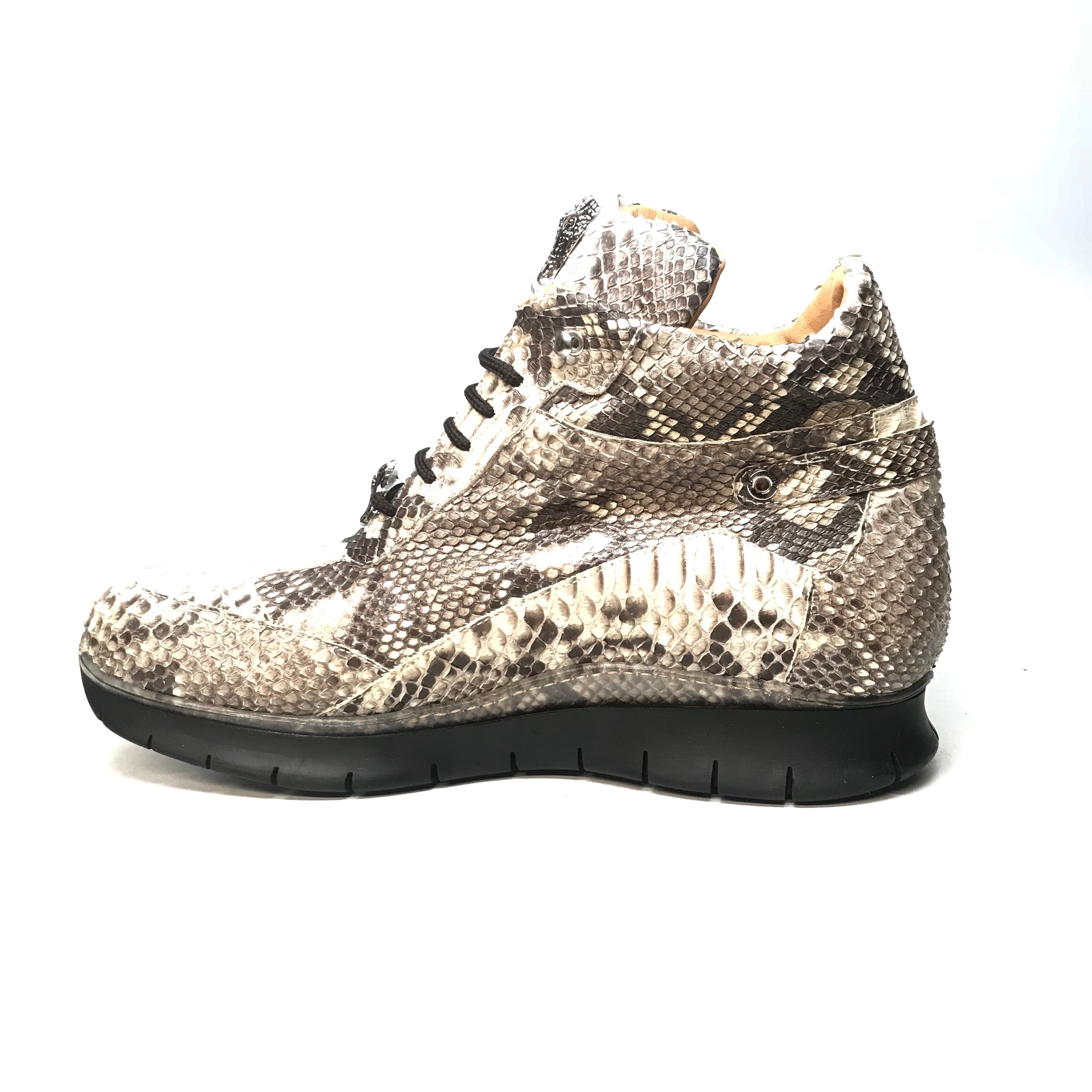 Mauri 8593 Natural Python Snakeskin Hightop Sneakers - Dudes Boutique