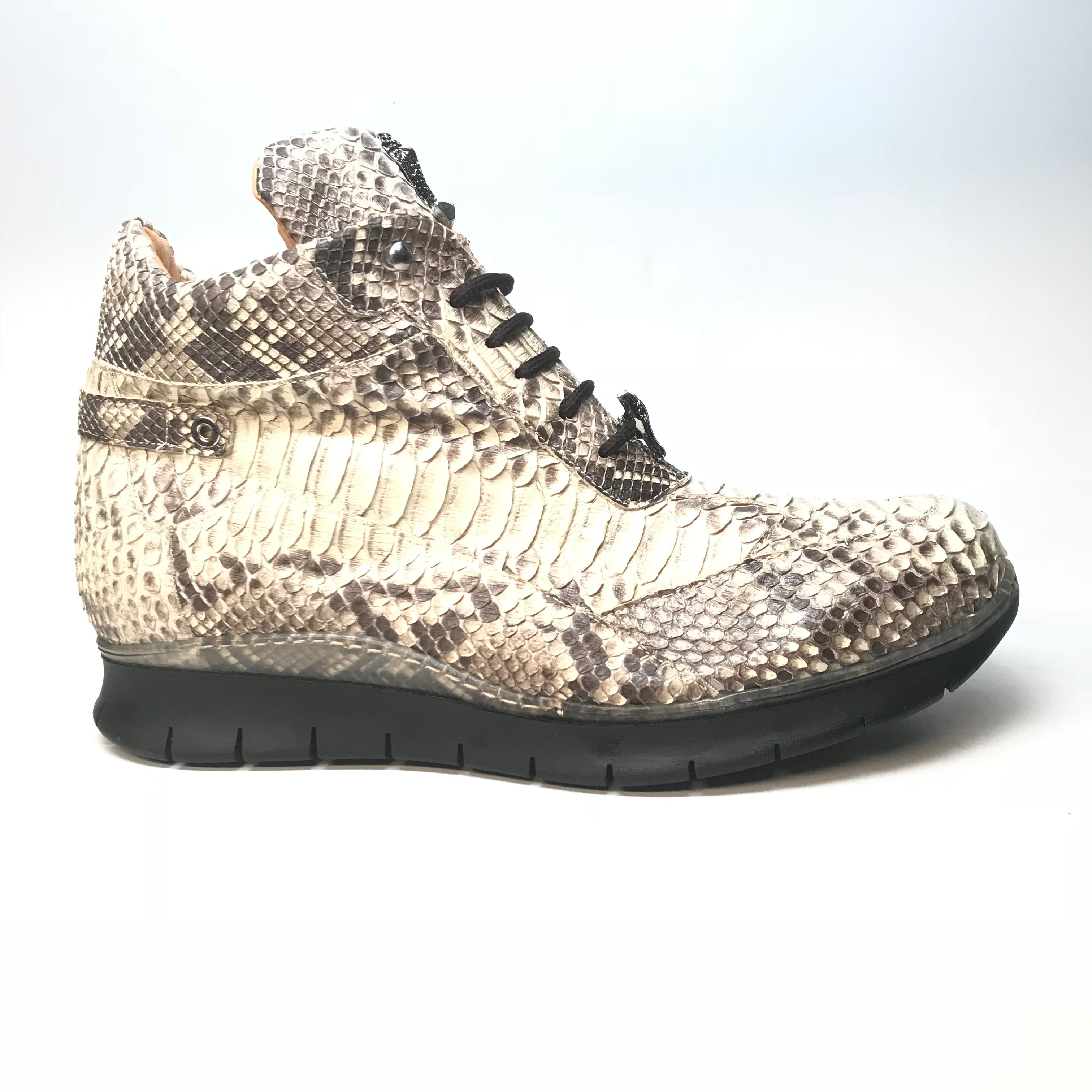 Mauri 8593 Natural Python Snakeskin Hightop Sneakers - Dudes Boutique