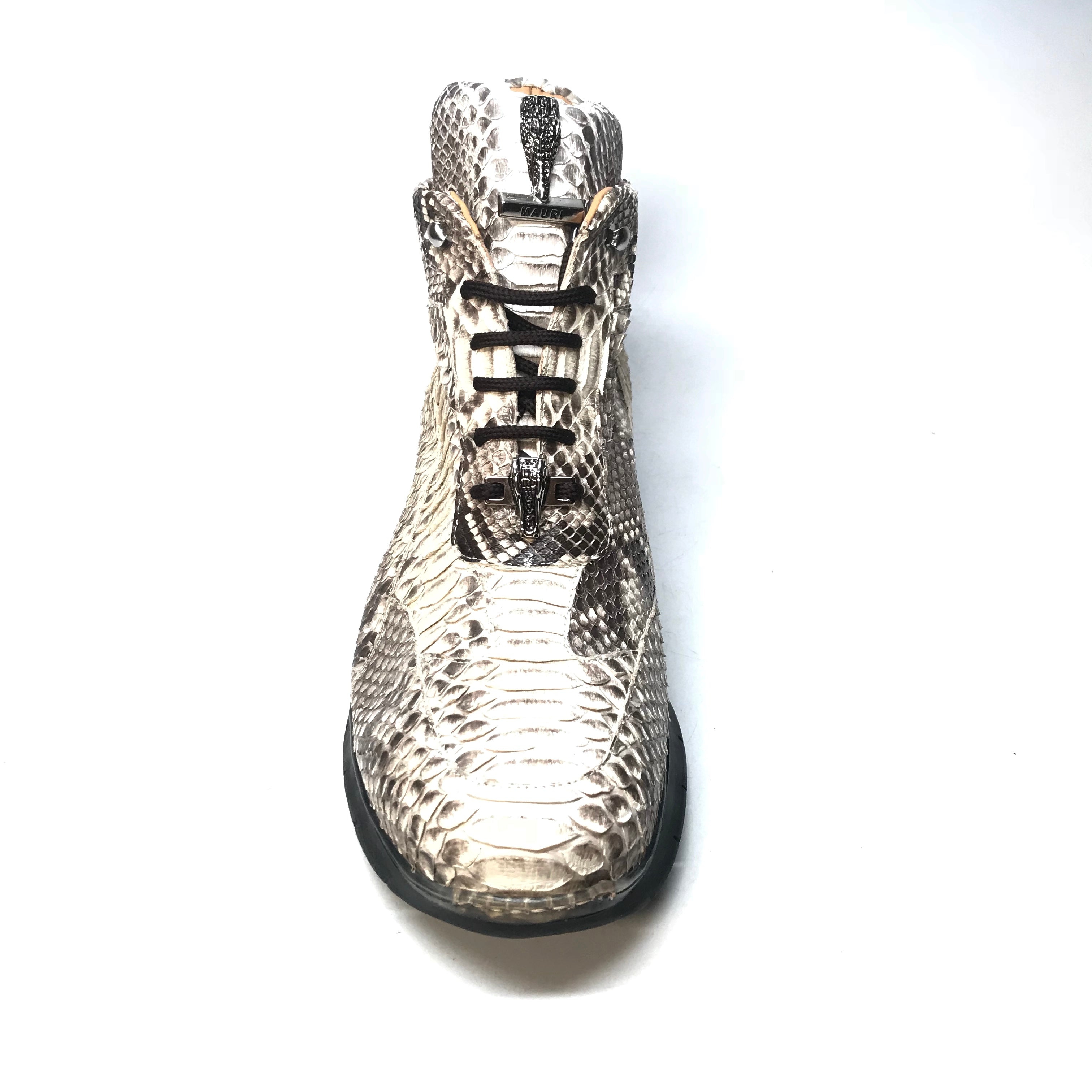 Mauri 8593 Natural Python Snakeskin Hightop Sneakers - Dudes Boutique