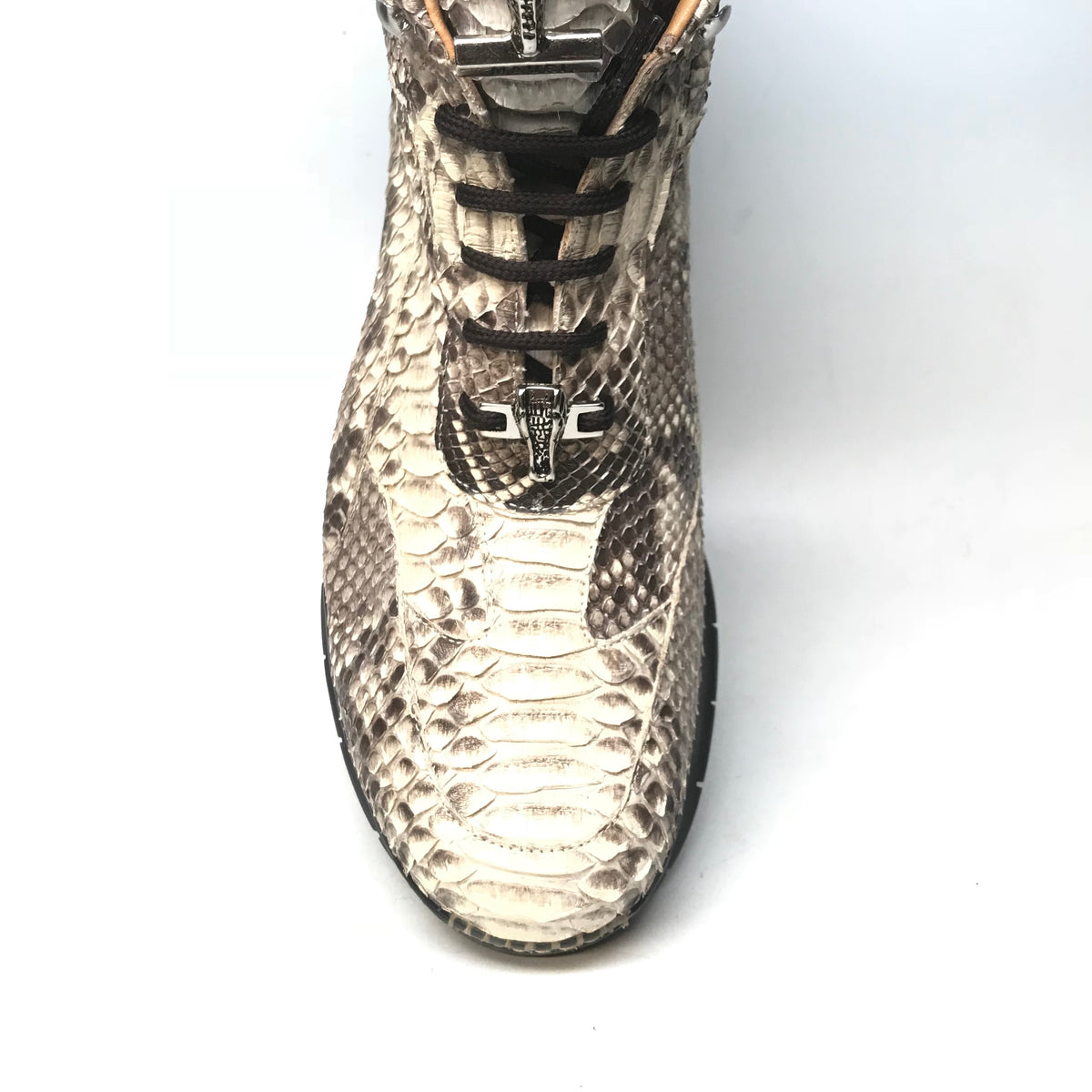 Mauri 8593 Natural Python Snakeskin Hightop Sneakers - Dudes Boutique