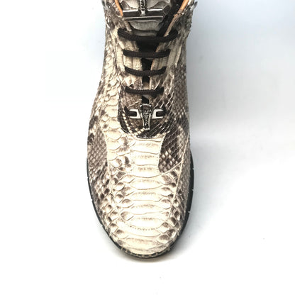 Mauri 8593 Natural Python Snakeskin Hightop Sneakers - Dudes Boutique