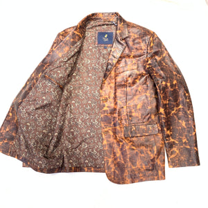 Barya NewYork Flame Washed Embossed Gator Lambskin Blazer - Dudes Boutique