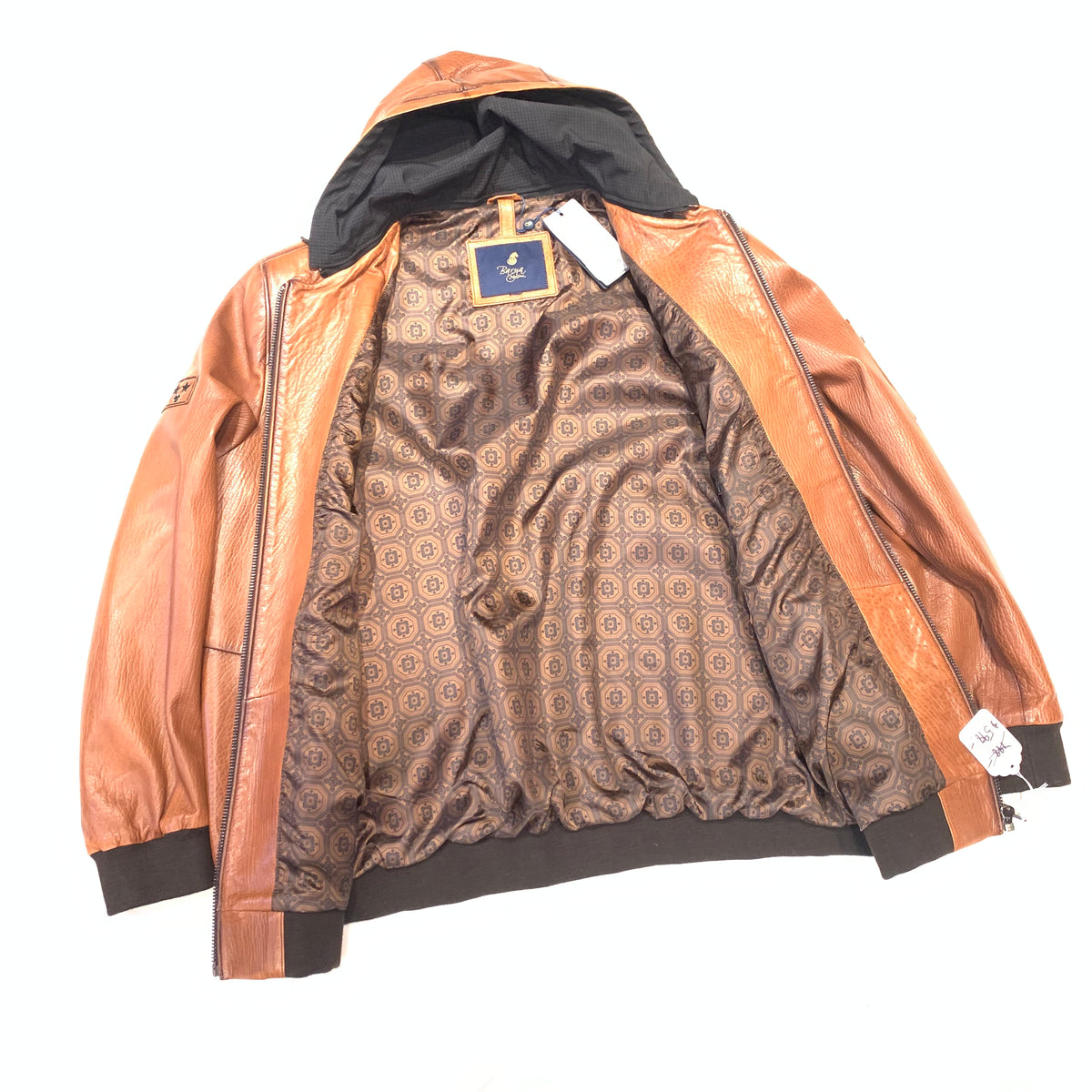 Barya NewYork MA1 Whiskey Lambskin Hooded Flight Jacket - Dudes Boutique