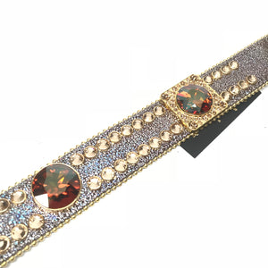 b.b. Simon 'Gold Universe' Big Block Crystal Belt - Dudes Boutique