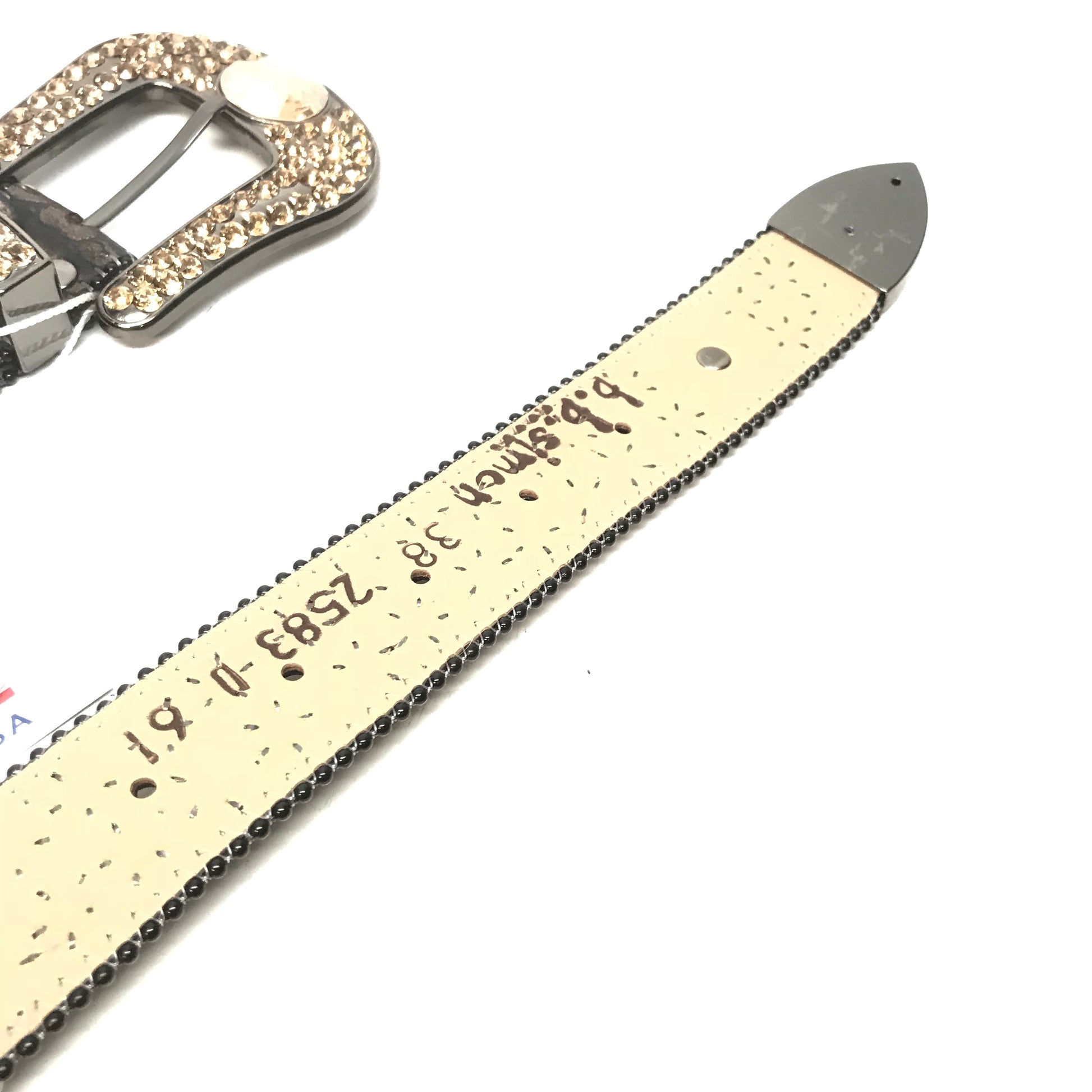 b.b. Simon 'Dark Chocolate Gold' Big Block Crystal Belt - Dudes Boutique