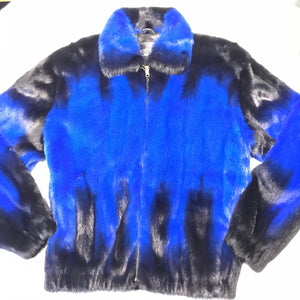 Kashani Blue Black Full Mink Fur Coat - Dudes Boutique