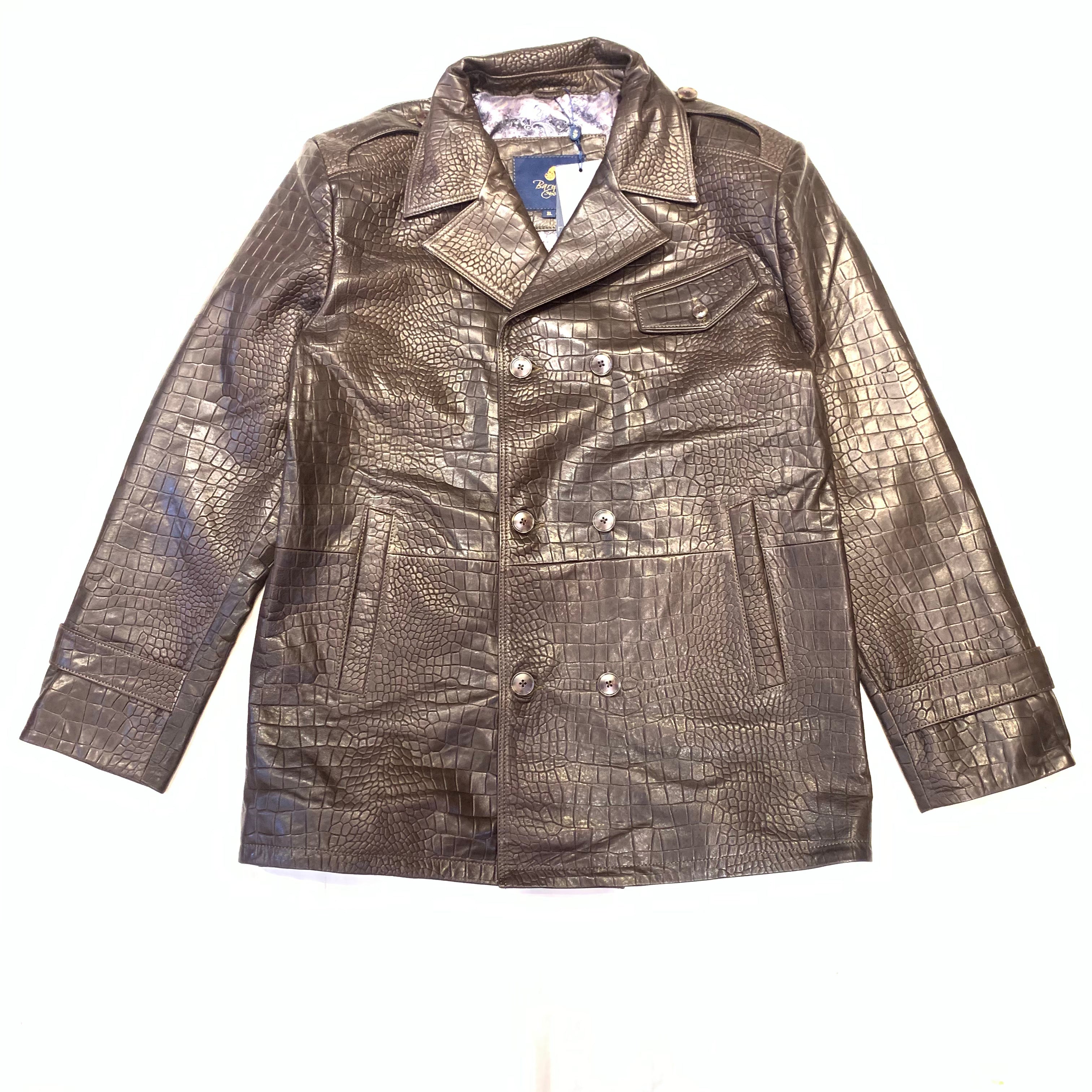 Barya NewYork Double Breasted Embossed Gator Lambskin Jacket - Dudes Boutique