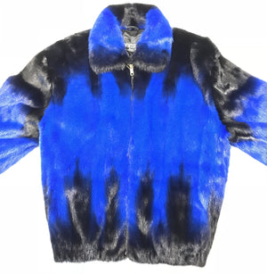 Kashani Blue Black Full Mink Fur Coat - Dudes Boutique