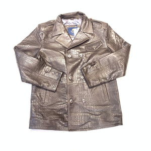 Barya NewYork Double Breasted Embossed Gator Lambskin Jacket - Dudes Boutique