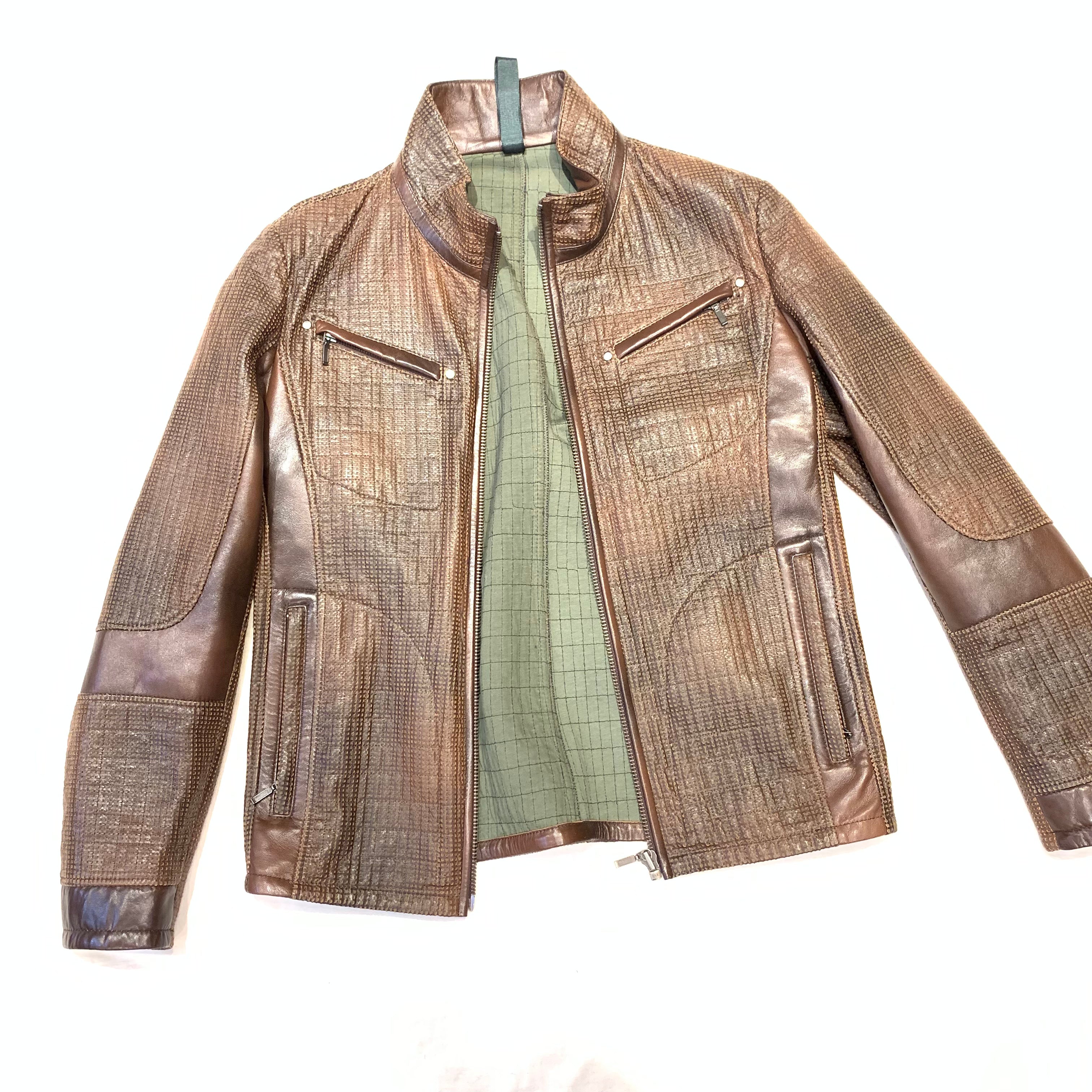 Barya NewYork Men's Perforated Lambskin Leather Jacket - Dudes Boutique