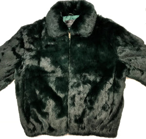 Kashani Men's Olive Green Rabbit Fur Hooded Bomber Jacket - Dudes Boutique