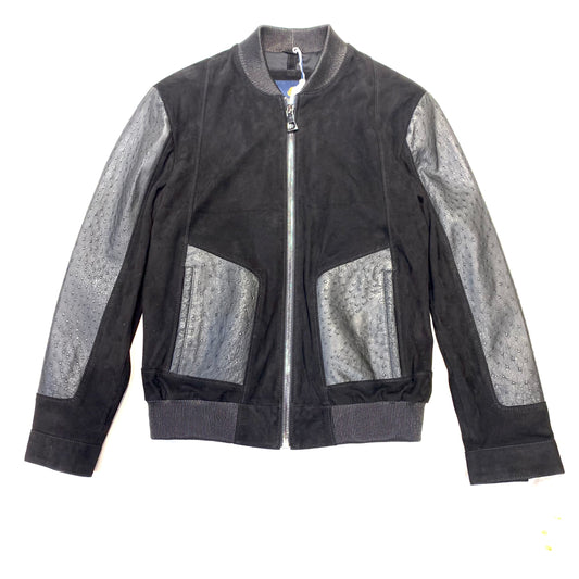 Kashani Men's Black Suede/Ostrich Quill Jacket - Dudes Boutique