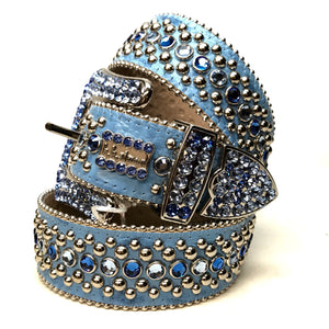 b.b. Simon Ocean Two Tone Crystal Belt - Dudes Boutique