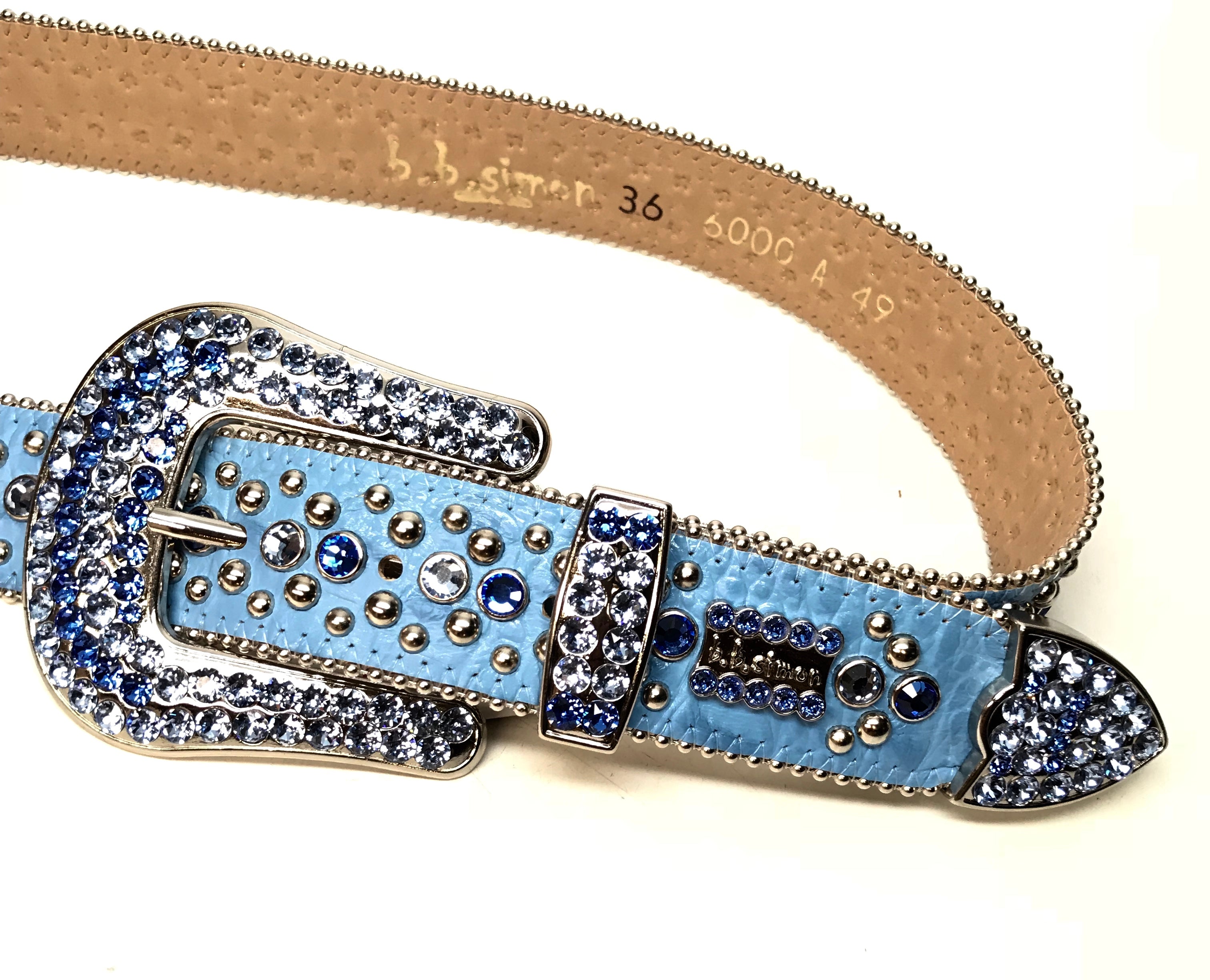 b.b. Simon Ocean Two Tone Crystal Belt - Dudes Boutique