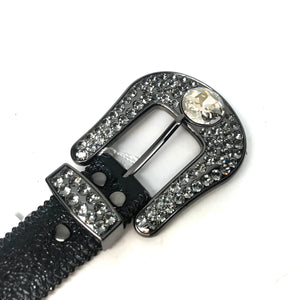 b.b. Simon Black Big Block Crystal Belt - Dudes Boutique